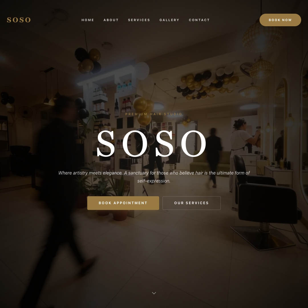 Soso Unisex Salon by Manoj Shrestha - Next.js Tailwind CSS EmailJS project