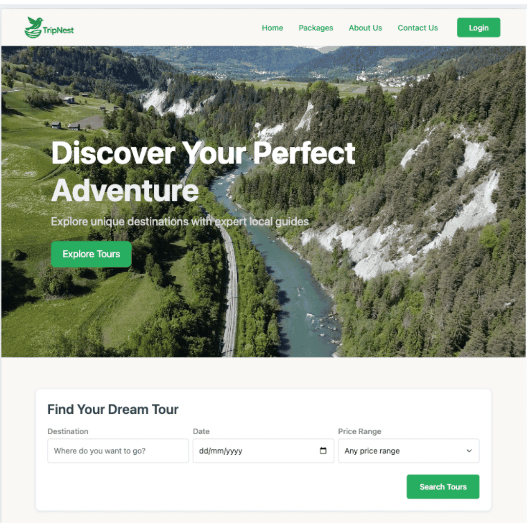 Travel Booking Platform TripNest by Manoj Shrestha - ASP.NET Core MVC project