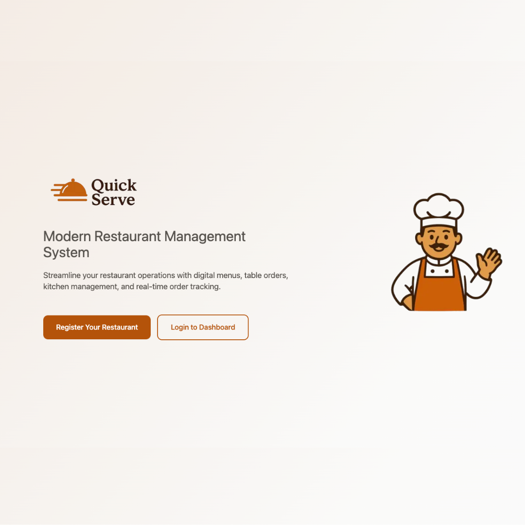 Self Ordering System QuickServe by Manoj Shrestha - Next.js Supabase PostgreSQL project