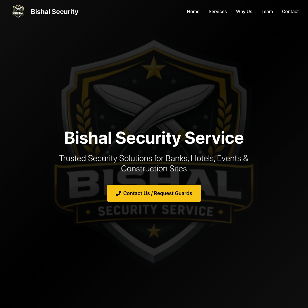 Bishal Security Service by Manoj Shrestha - Next.js and Email JS project